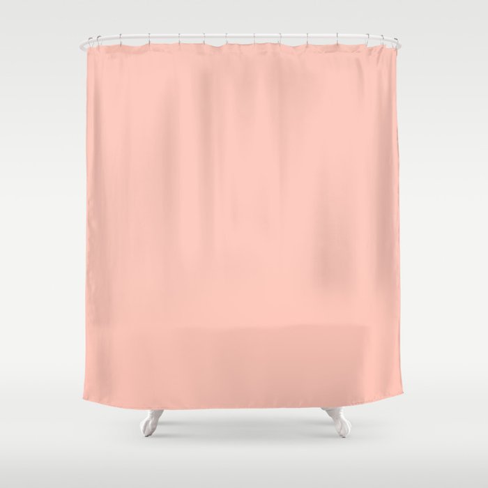 Pastel Pink Solid Color Dunn & Edwards 2023 Trending Color Peach Fuzz DE5142 Life in Poetry Collection Shower Curtain