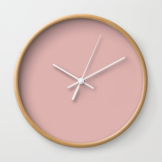 Pastel Pink Solid Color Pairs Dulux 2023 Trending Shade Princess Pink S05E3 Wall Clock