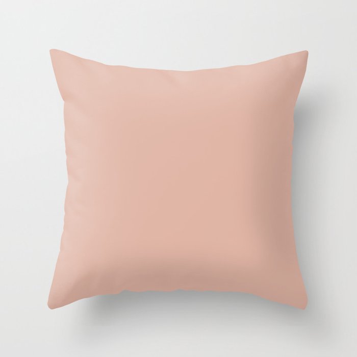 Pastel Pink Solid Color Pairs PPG Thankfully PPG1067-4 - All One Single Shade Hue Colour Throw Pillow