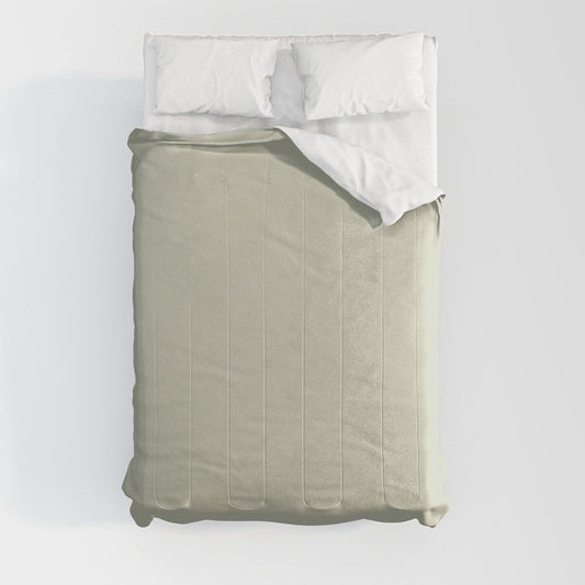 Pastel Sage Green Solid Color Pairs PPG 2023 Trending Shade Whispering Pine PPG1125-3 Comforter