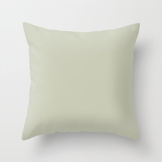 Pastel Sage Green Solid Color Pairs PPG 2023 Trending Shade Whispering Pine PPG1125-3 Throw Pillow
