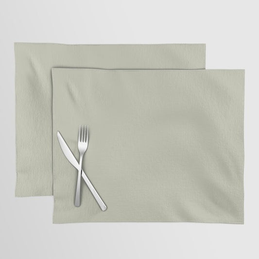 Pastel Sage Green Solid Color Pairs PPG 2023 Trending Shade Whispering Pine PPG1125-3 Placemat