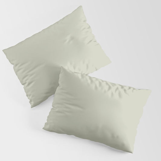 Pastel Sage Green Solid Color Pairs PPG 2023 Trending Shade Whispering Pine PPG1125-3 Pillow Sham