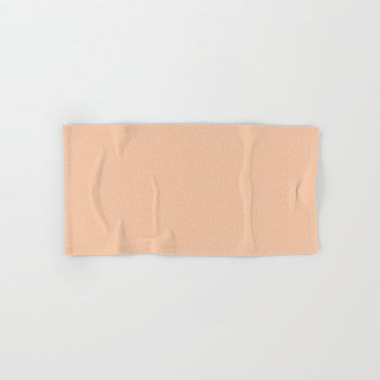 Pastel Tangerine Orange Solid Color Pairs PPG Glidden 2023 Trending Color Citrus Sachet PPG1198-3 Hand & Bath Towel