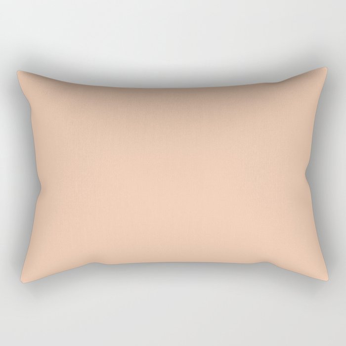 Pastel Tangerine Orange Solid Color Pairs PPG Glidden 2023 Trending Color Citrus Sachet PPG1198-3 Rectangular Pillow