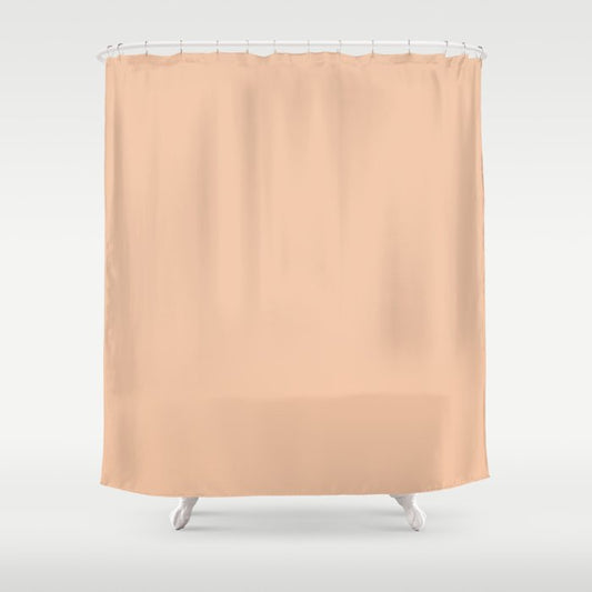 Pastel Tangerine Orange Solid Color Pairs PPG Glidden 2023 Trending Color Citrus Sachet PPG1198-3 Shower Curtain