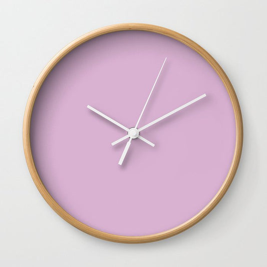 Pink Lavender Solid Color Popular Hues - Patternless Shades of Pink Collection - Hex Value #D8B2D1 Wall Clock