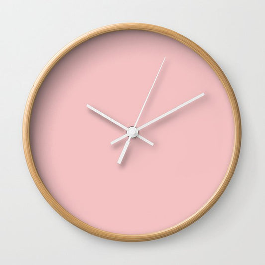 Pink Solid Color Popular Hues - Hex Value f4c2c2 - Patternless Shades of Pink Collection Wall Clock