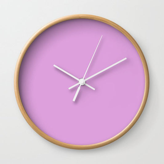 Plum Purple Solid Color Popular Hues Patternless Shades of Purple Collection - Hex Value #DDA0DD Wall Clock