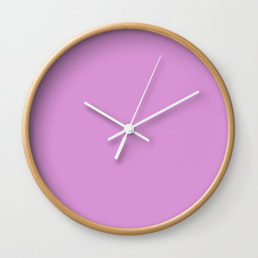 Plum Web Purple Solid Color Popular Hues Patternless Shades of Purple Collection - Hex Value #BD33A4 Wall Clock