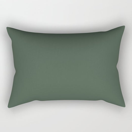 PPG Glidden Pine Forest (Dark Hunter Green) PPG1134-7 Solid Color Rectangular Pillow