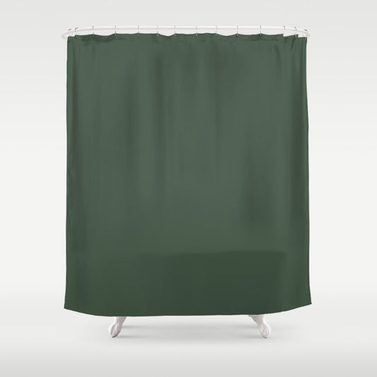 PPG Glidden Pine Forest (Dark Hunter Green) PPG1134-7 Solid Color Shower Curtain