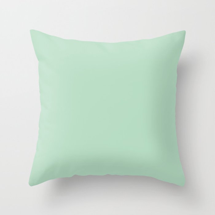 PPG Glidden Sprite Twist (Light Pastel Mint Green) PPG1226-3 Solid Color Throw Pillow