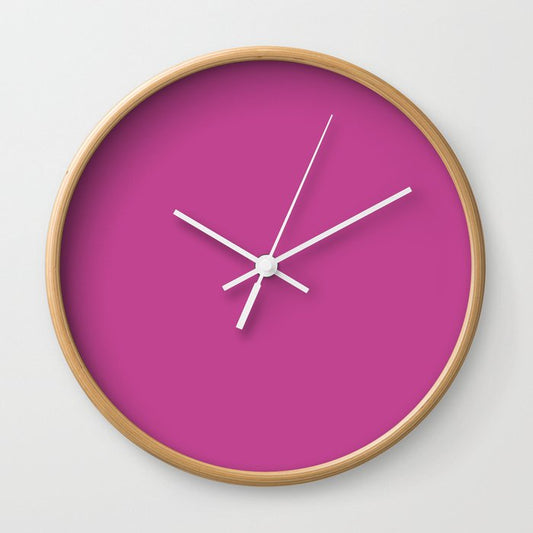 Red Violet Pink Solid Color Popular Hues - Patternless Shades of Pink Collection - Hex Value #C0448F Wall Clock