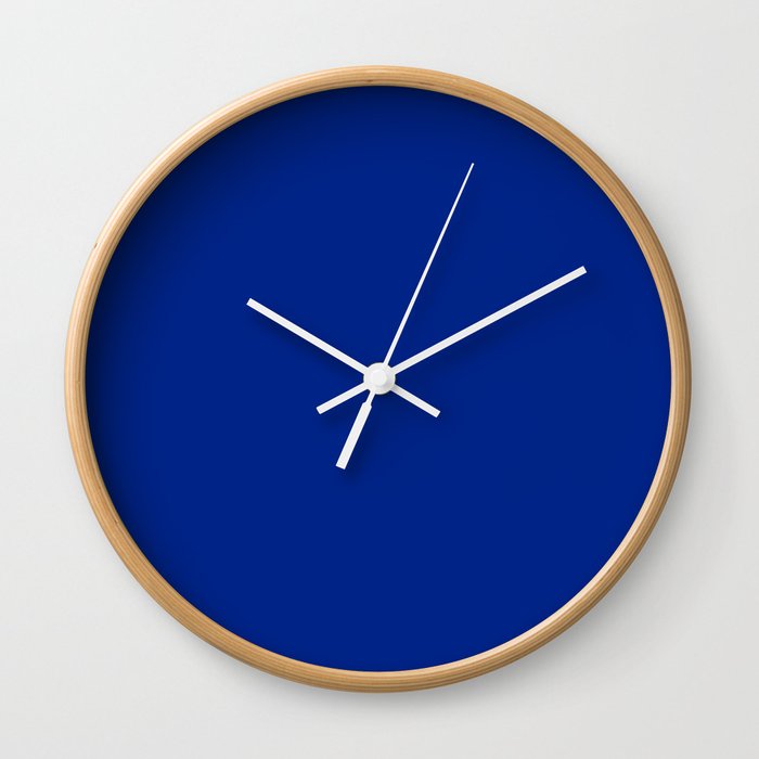 Resolution Blue Solid Color Popular Hues Patternless Shades of Navy Collection Hex #002387 Wall Clock