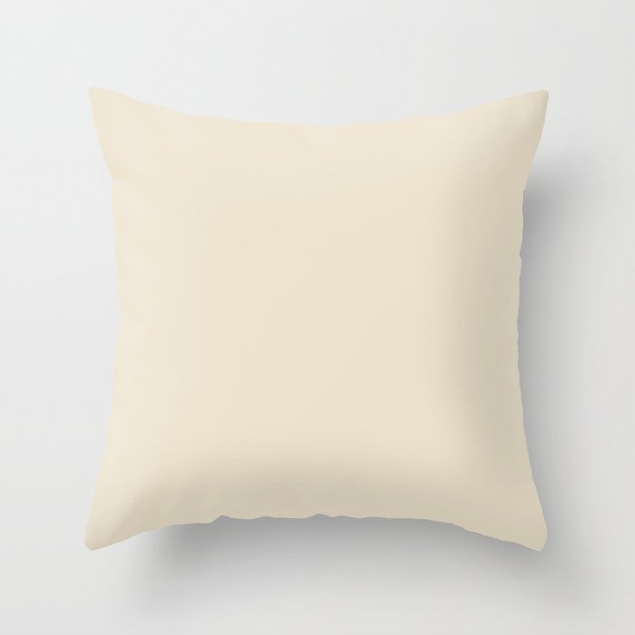 Rice Paper Solid Color Accent Shade / Hue Matches Sherwin Williams Classical White SW 2829 Throw Pillow