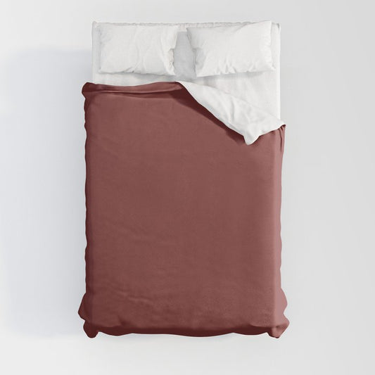 Rich Dark Red Solid Color Pairs Dulux 2023 Trending Shade Deep Garnet S04E8 Duvet Cover