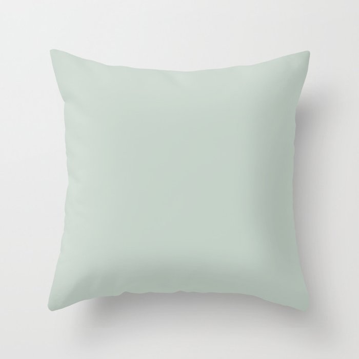 Soft Pastel Green Solid Color - Pairs with Valspar America Frosty Grass Green 5003-3B Throw Pillow