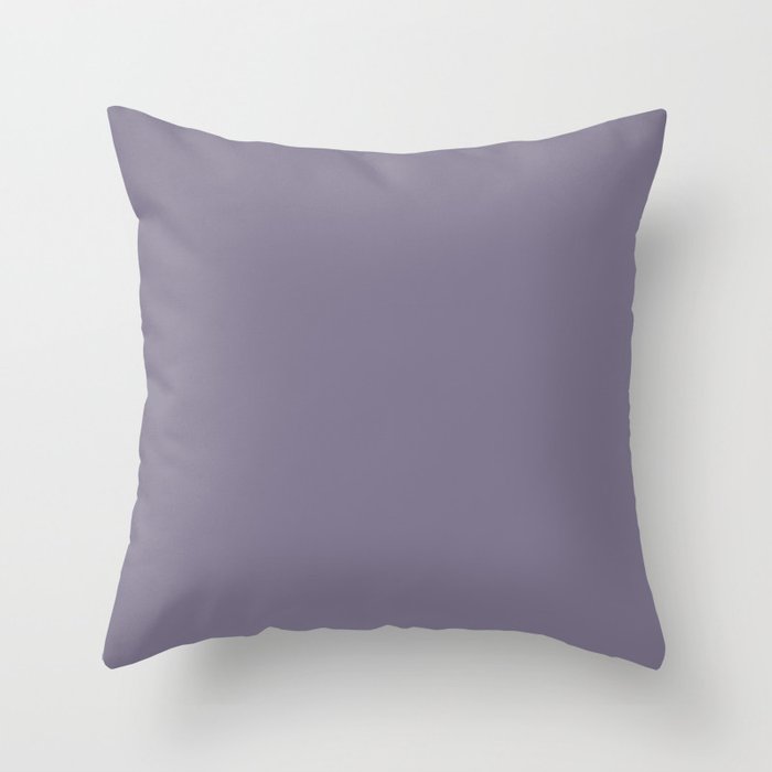 Soulful Mid Tone Purple Solid Color Coordinates w/ Sherwin Williams Mythical SW 6550 Throw Pillow