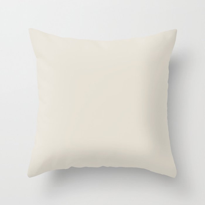 Steamed Milk Off-white Solid Color Accent Shade Matches Sherwin Williams White Duck SW 7010 Throw Pillow