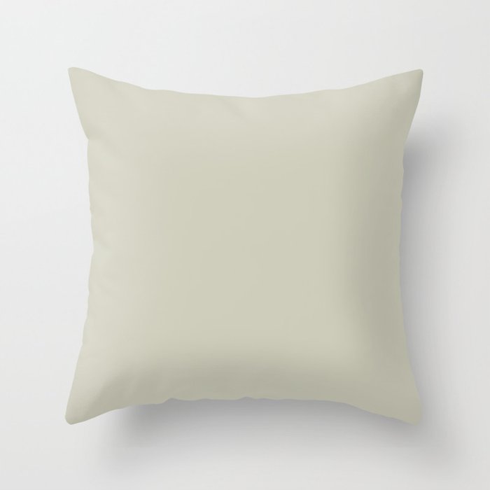 Tender Green Gray Solid Color Pairs PPG Mix Or Match PPG1031-1 - All One Single Shade Hue Colour Throw Pillow