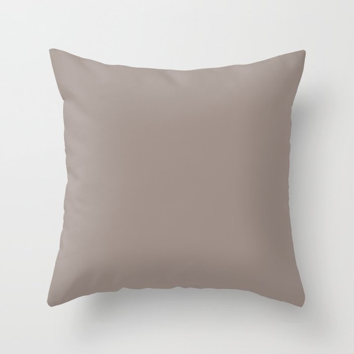 Timeless Beige Taupe Khaki Tan Solid Color Coordinates w/ Sherwin Williams Armadillo SW 9160 Throw Pillow