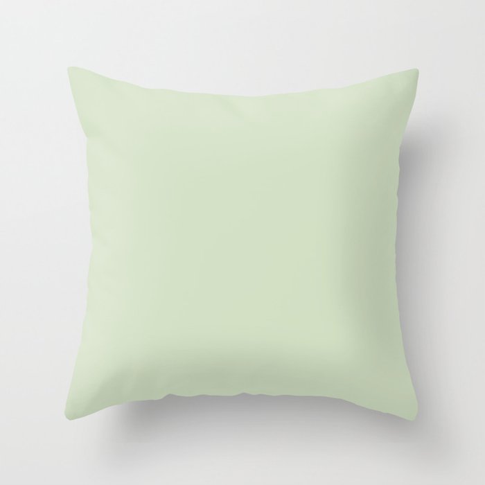 Touch of Mint Light Pastel Green Solid Color (Hue / Shade) Matches Sherwin Williams Cucumber SW 6722 Throw Pillow