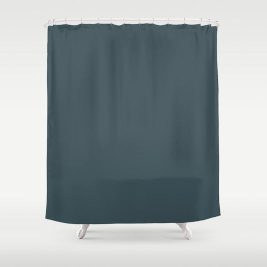 Ultra Dark Blue Solid Color Pairs 2023 Color of the Year Valspar Everglade Deck 5011-3 Shower Curtain