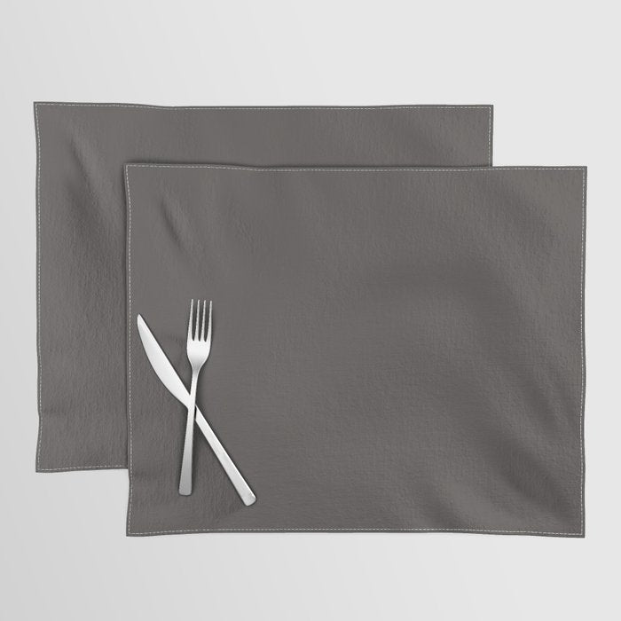 Ultra Dark Gray Solid Color Pairs 2023 Trending Hue Dutch Boy Ebony Sky 438-6DB Placemat Sets