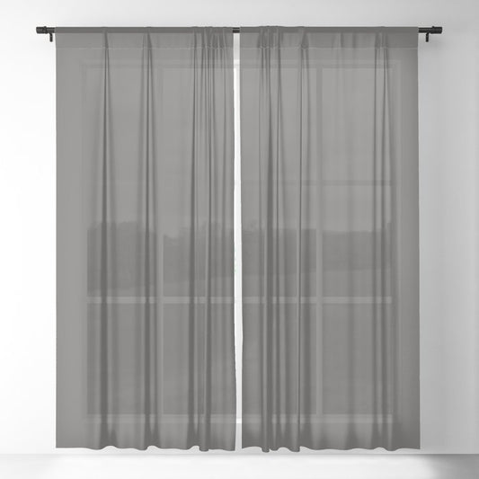 Ultra Dark Gray Solid Color Pairs 2023 Trending Hue Dutch Boy Ebony Sky 438-6DB Sheer Curtains