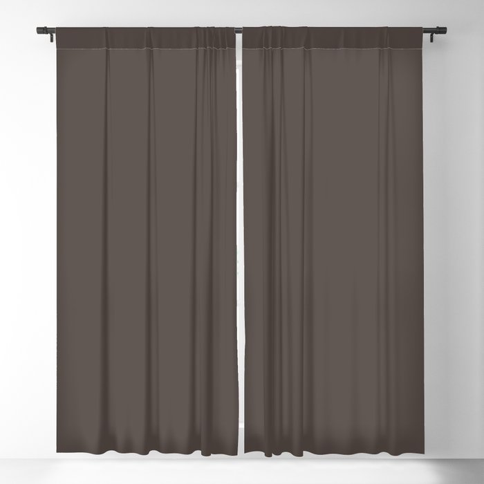 Ultra Dark Merlot Gray - Grey Solid Color Pairs PPG Dark Granite PPG1005-7 - All One Single Shade Blackout Curtain