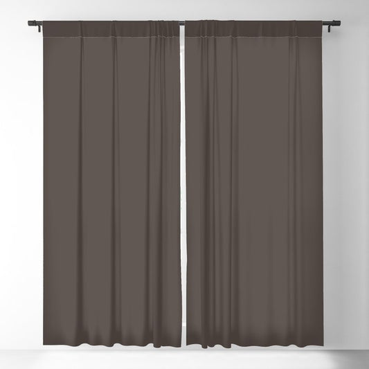 Ultra Dark Merlot Gray - Grey Solid Color Pairs PPG Dark Granite PPG1005-7 - All One Single Shade Blackout Curtain