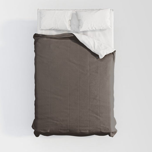 Ultra Dark Merlot Gray - Grey Solid Color Pairs PPG Dark Granite PPG1005-7 - All One Single Shade Comforter
