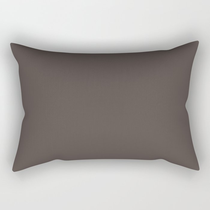 Ultra Dark Merlot Gray - Grey Solid Color Pairs PPG Dark Granite PPG1005-7 - All One Single Shade Rectangular Pillow