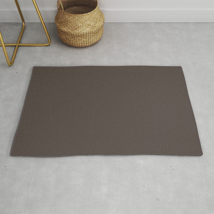Ultra Dark Merlot Gray - Grey Solid Color Pairs PPG Dark Granite PPG1005-7 - All One Single Shade Throw & Area Rugs