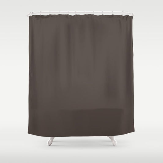 Ultra Dark Merlot Gray - Grey Solid Color Pairs PPG Dark Granite PPG1005-7 - All One Single Shade Shower Curtain