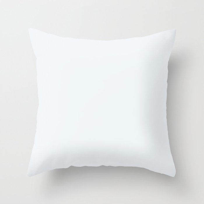 Ultra Light Pastel Blue Solid Color Pairs To Pantone P115-1 U Bleached Coral Throw Pillow