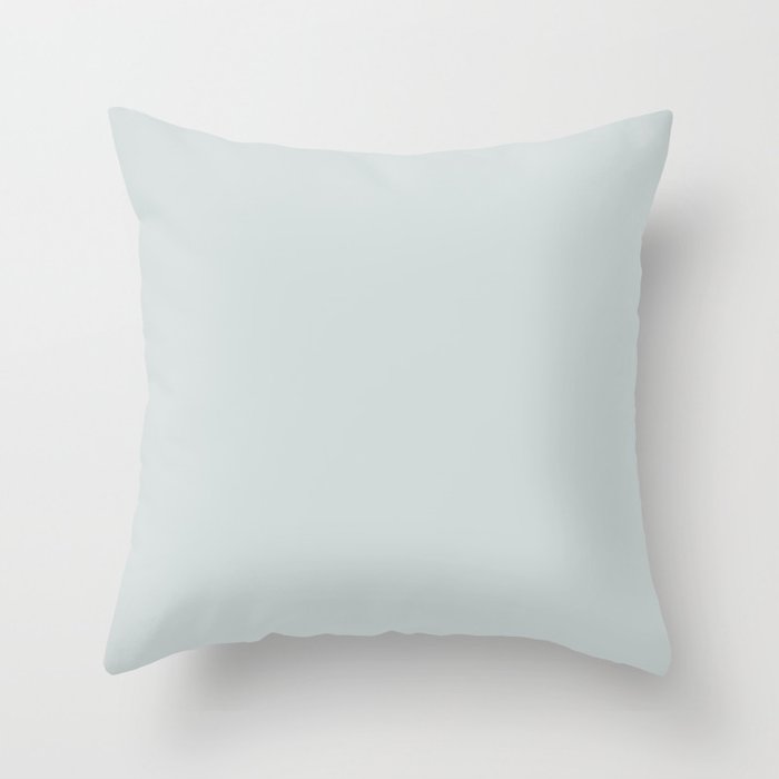Ultra Light Pastel Blue Gray Solid Color Parable to Azure Snow 5001-1A by Valspar Throw Pillow