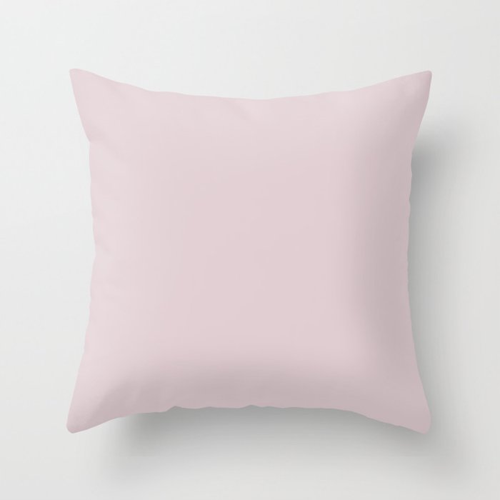 Ultra Light Pastel Pink Purple Solid Color (Hue / Shade) Matches Sherwin Williams Rosebud SW 6288 Throw Pillow
