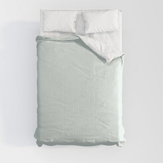 Ultra Pale Pastel Aqua Green Blue Solid Color Pairs to Sherwin Williams Aquacade SW 7130 Comforter