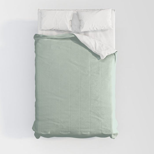 Ultra Pale Pastel Green Solid Color Matches Sherwin Williams Breaktime SW 6463 Comforter