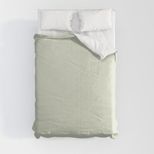 Ultra Pale Pastel Green Solid Color Matches Sherwin Williams Gratifying Green SW 6435 Comforter
