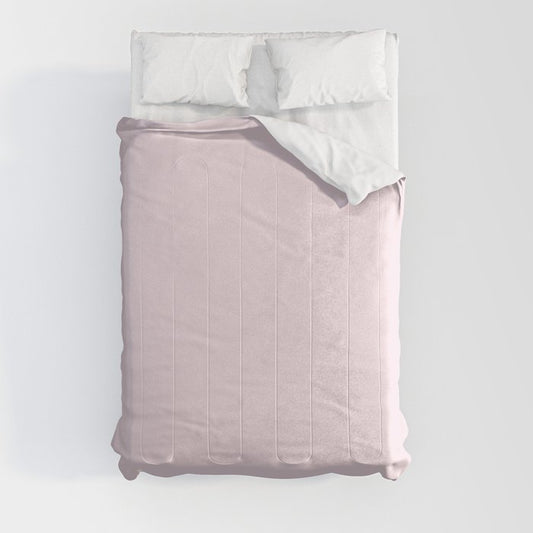 Ultra Pale Pastel Pink Solid Color Hue Shade - Patternless Comforter