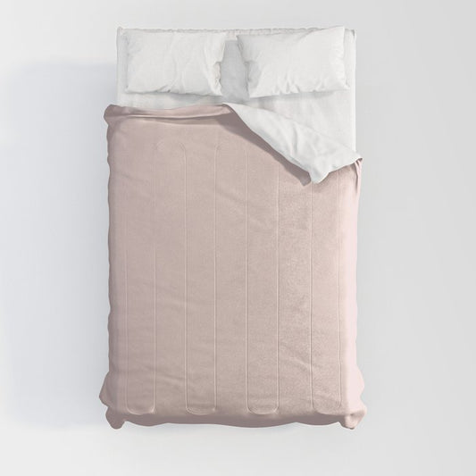 Ultra Pale Pastel Pink Solid Color Pairs PPG Shangri La PPG1053-2 - All One Single Shade Hue Colour Comforter