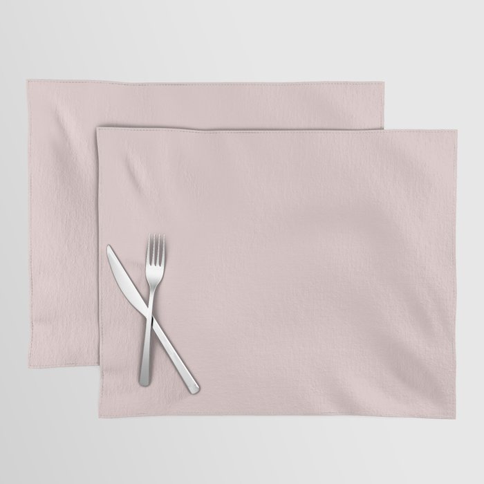 Ultra Pale Pastel Pink Solid Color Pairs PPG Shangri La PPG1053-2 - All One Single Shade Hue Colour Placemat