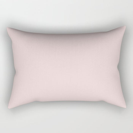 Ultra Pale Pastel Pink Solid Color Pairs PPG Shangri La PPG1053-2 - All One Single Shade Hue Colour Rectangular Pillow