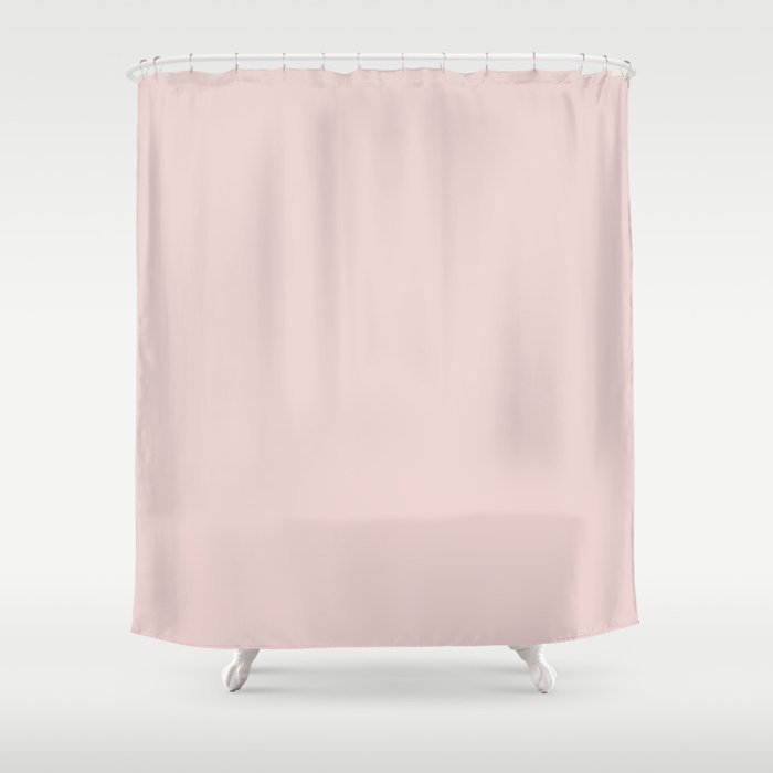 Ultra Pale Pastel Pink Solid Color Pairs PPG Shangri La PPG1053-2 - All One Single Shade Hue Colour Shower Curtain
