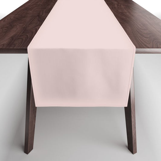 Ultra Pale Pastel Pink Solid Color Pairs PPG Shangri La PPG1053-2 - All One Single Shade Hue Colour Table Runner