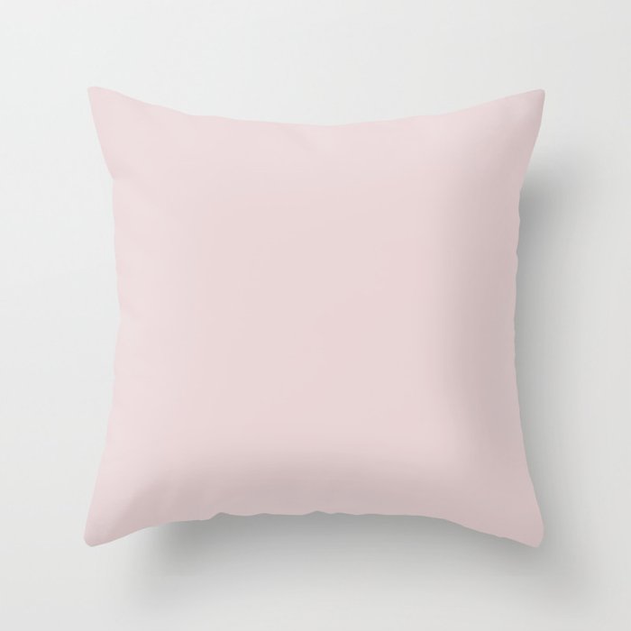 Ultra Pastel Pink Solid Color Accent Shade Matches Sherwin Williams Demure SW 6295 Throw Pillow