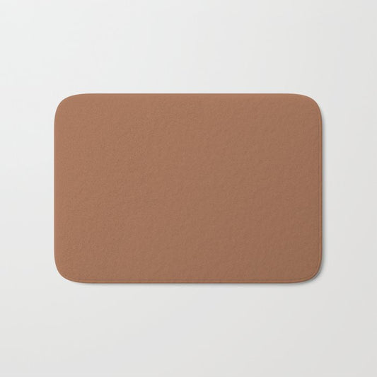 Warm Earthy Brown Solid Color Pairs PPG Foxfire Brown PPG1069-6 - All One Single Shade Hue Colour Bath Mat